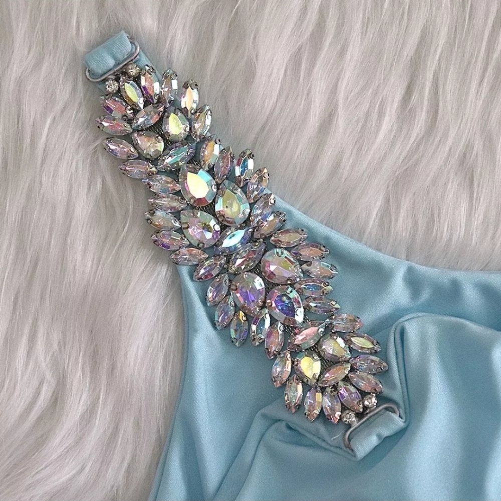 Baby Blue Rhinestone Bikini Set - Picture 4 of 5